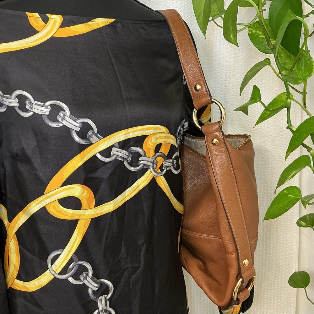 Michael Kors Fulton Camel Brown Leather Satchel Shoulder Bag Handbag - Picture 3 of 4